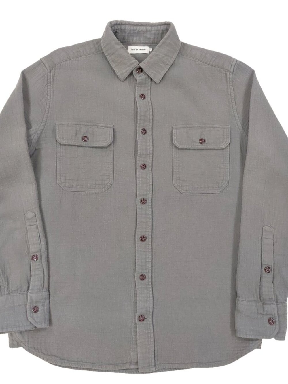 Taylor Stitch Corso Shirt Mens Sz 40, Grey Button Up, Organic Cotton, Two Pocket